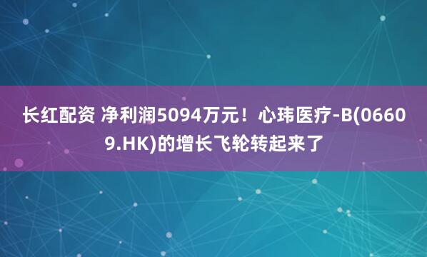长红配资 净利润5094万元！心玮医疗-B(06609.HK)的增长飞轮转起来了
